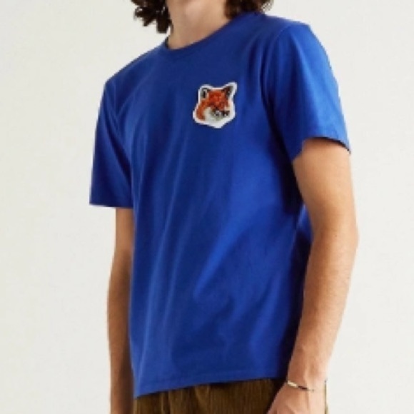 MAISON KITSUNÉ MAISON KITSUNÉ Royal Blue T-Shirt Unisex XXL Luxury Designer - Picture 1 of 16